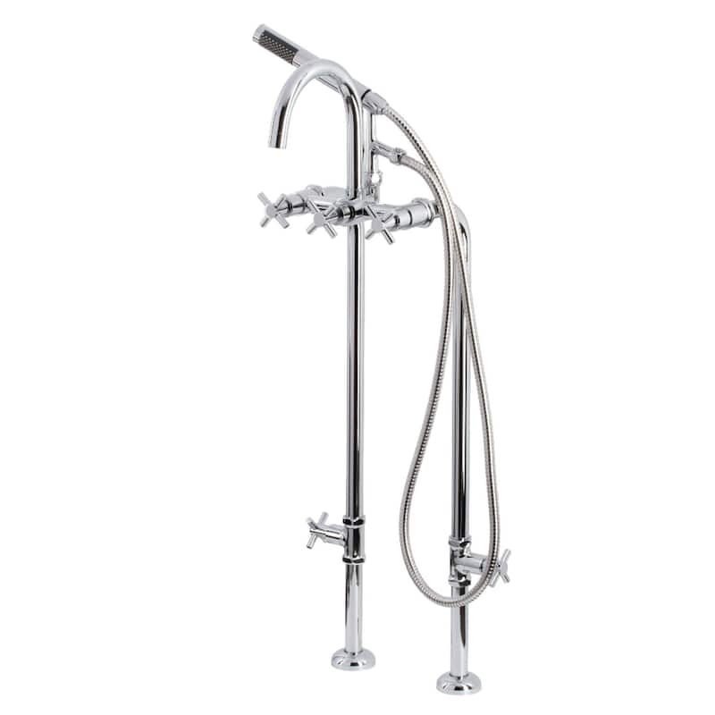 Kingston Brass Concord Floor Mounted Tub Filler with Built-In Diverter - Polished Chrome