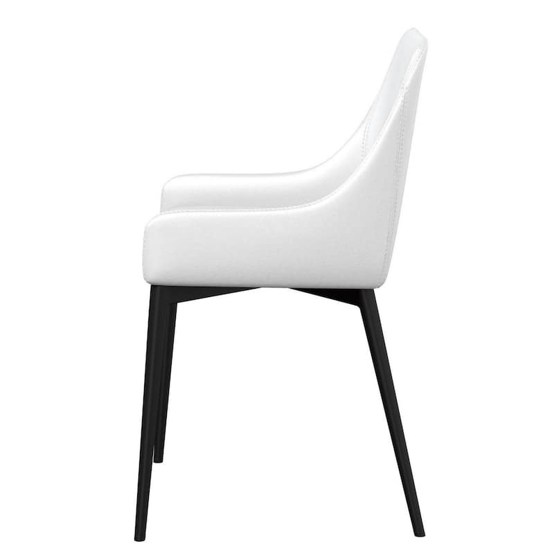 Black/White Faux Leather Upholstered Metal Frame Dining Chair, Set of 2, Sturdy Dining Chair for Dining Rooms - 19