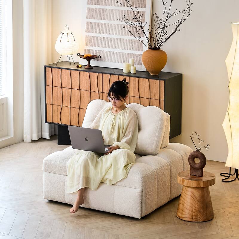 JASIWAY Chenille Pull-Out Single Sofa Bed