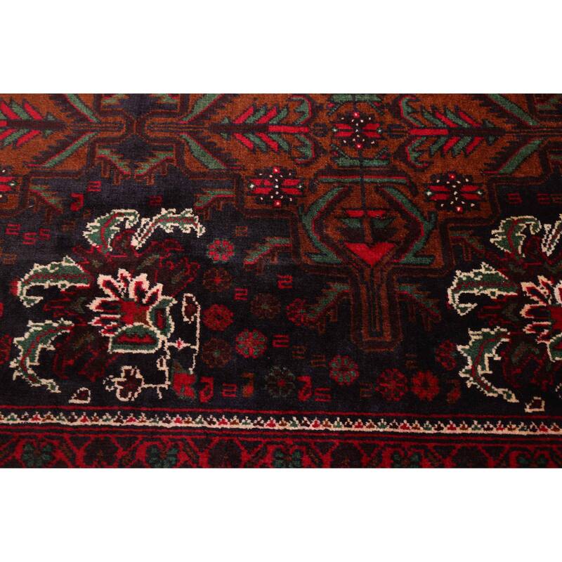 ECARPETGALLERY Hand-knotted Teimani Dark Navy, Red Wool Rug - 3'11 x 6'8