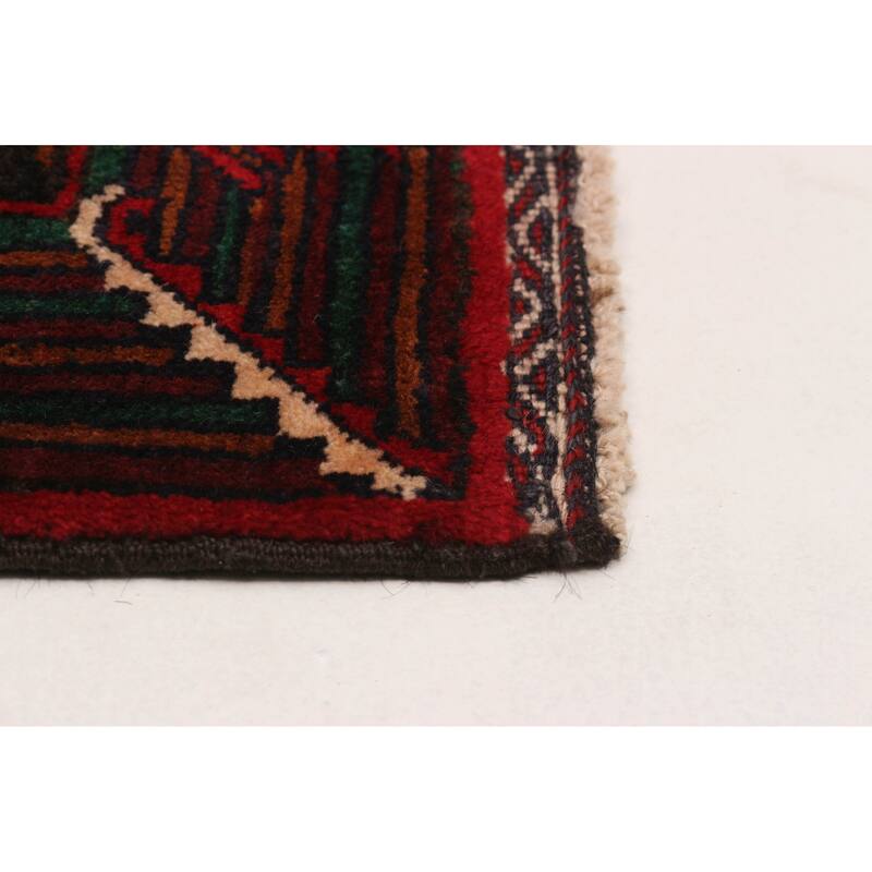 Teimani Navy, Red Rug 3'10" x 6'5" - 3'10 x 6'5