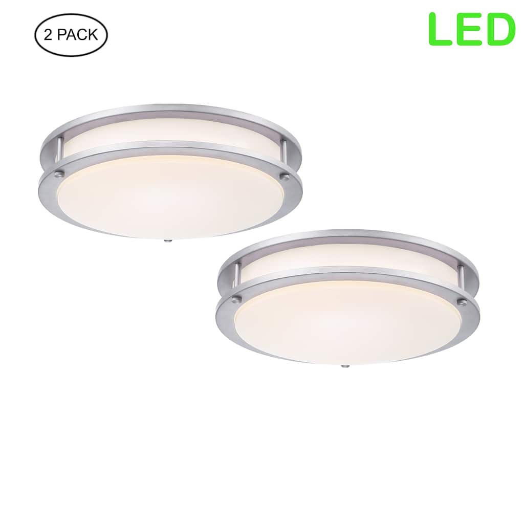 Hanz 13 inch. Selectable LED 2700K, 3000K,3500K, 4000K, 5000K Flush Mount Ceiling Light(2 pack)