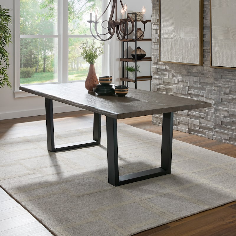 Ditmars Dark Brown Finish 84" Live Edge Dining Table by iNSPIRE Q Modern