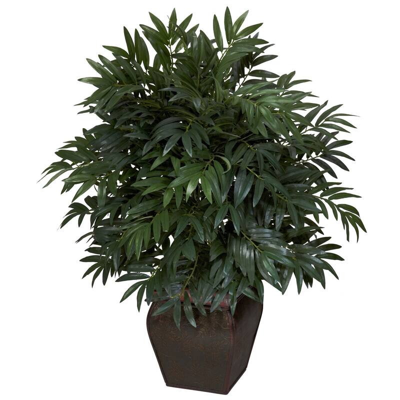 Bamboo Palm Plant Indoor - 26" Tropical Silk Tree with Planter - Realistic Faux Palm Decor for Home Office Living Room - 2.92ft.