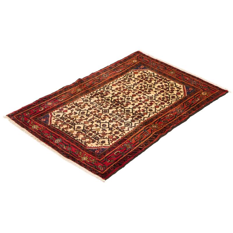 ECARPETGALLERY Hand-knotted Andelz Cream Wool Rug - 3'7 x 5'0