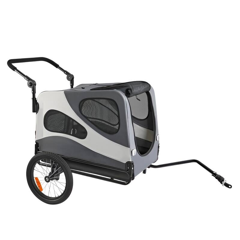 Dog Bike Trailer, Supports up to 100 lbs, 2-in-1 Pet Stroller Cart Bicycle Carrier, Easy Folding Cart Frame with Quick Release