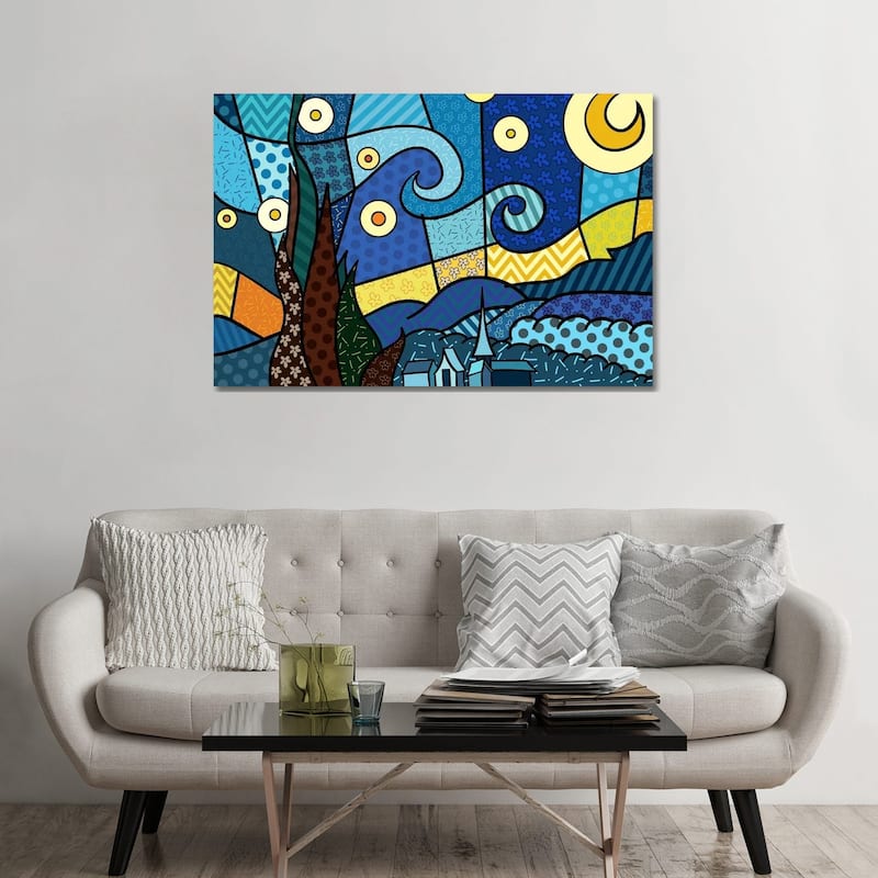 iCanvas "Starry Night 2 (After Vincent Van Gogh)" by 5by5collective Canvas Print - 32x48x1.5