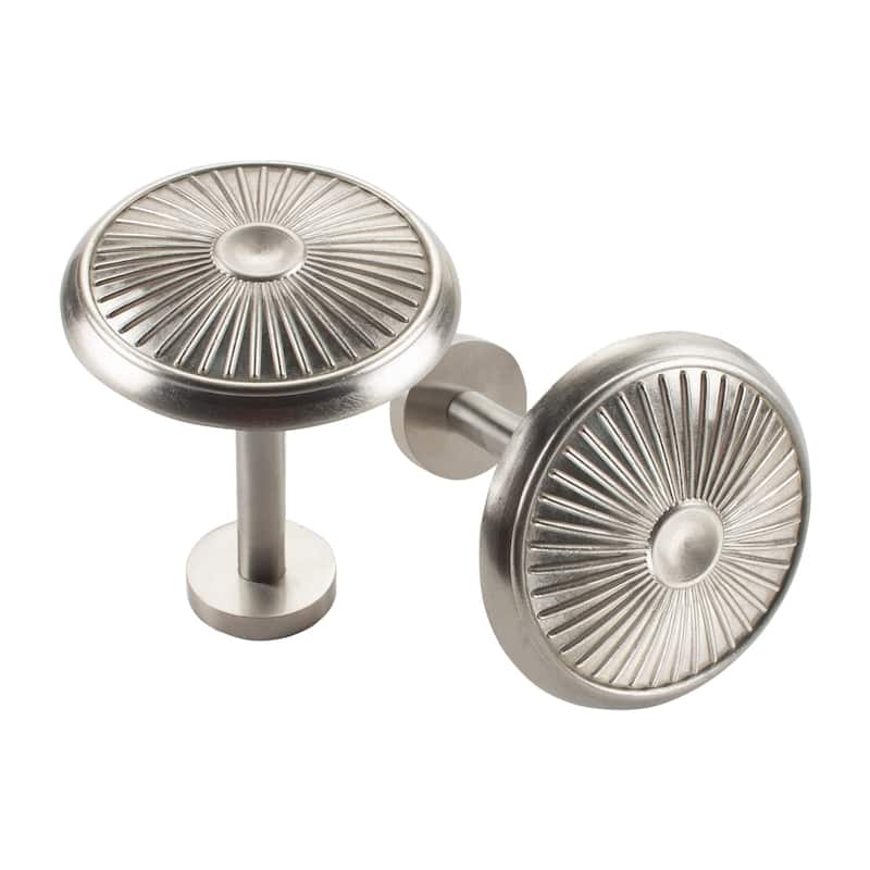 Deco Window 2 Pcs Curtain Holdback Wall Mounted Metal Drapery Disc Hook for Curtains, Sheer, and Blackout Panels. - 4.75" - Satin Silver