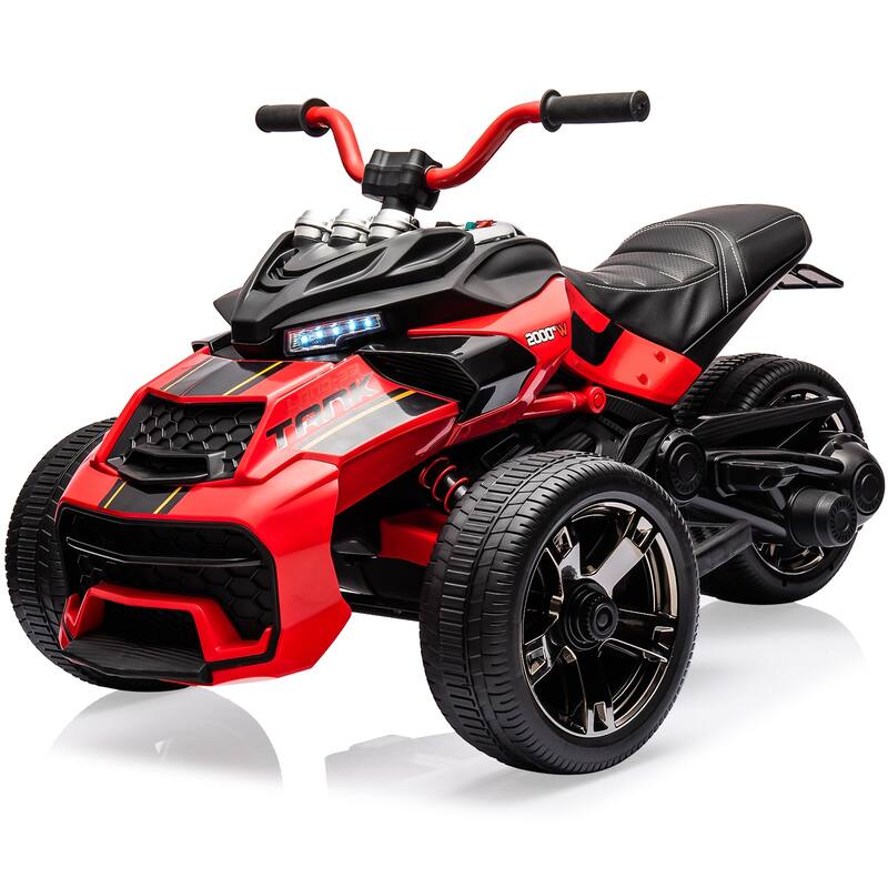 3 Wheeler Electric Vehicle 12v Kids Ride on ATV Car for Kids 3-8 Best Gift - Red