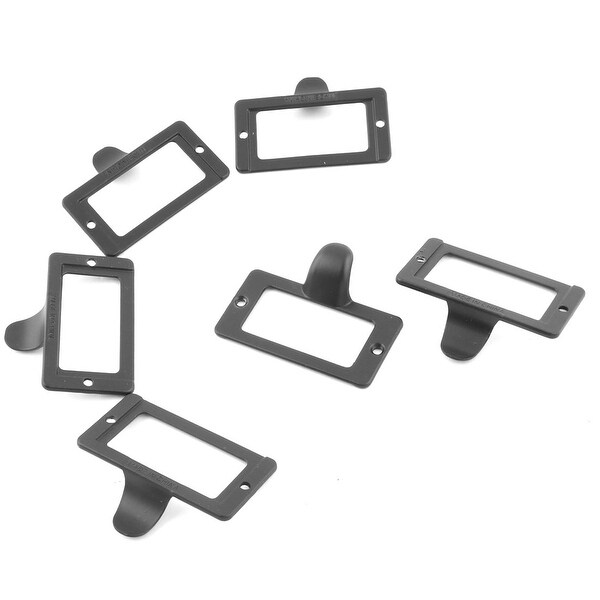 Household Office Metal Cabinet Drawer Box Case Tag Label Card Holder Black 6 Pcs
