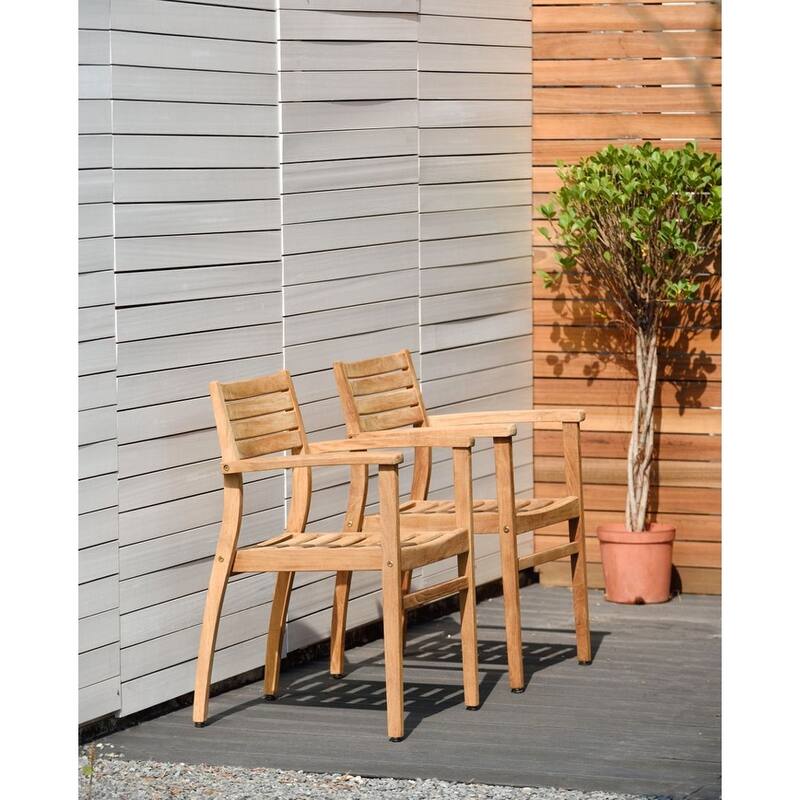 Amazonia 7 Piece FSC Solid Teak Wood Savannah Outdoor Patio Dining Set - 7 piece
