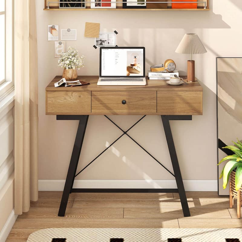 Costway Vanity Desk with Flip Top Mirror Makeup Dressing Table with - See Details