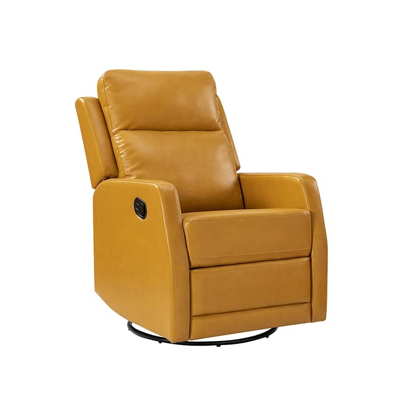Esteban Modern Faux Leather Manual Rocking Swivel Recliner with Wingback