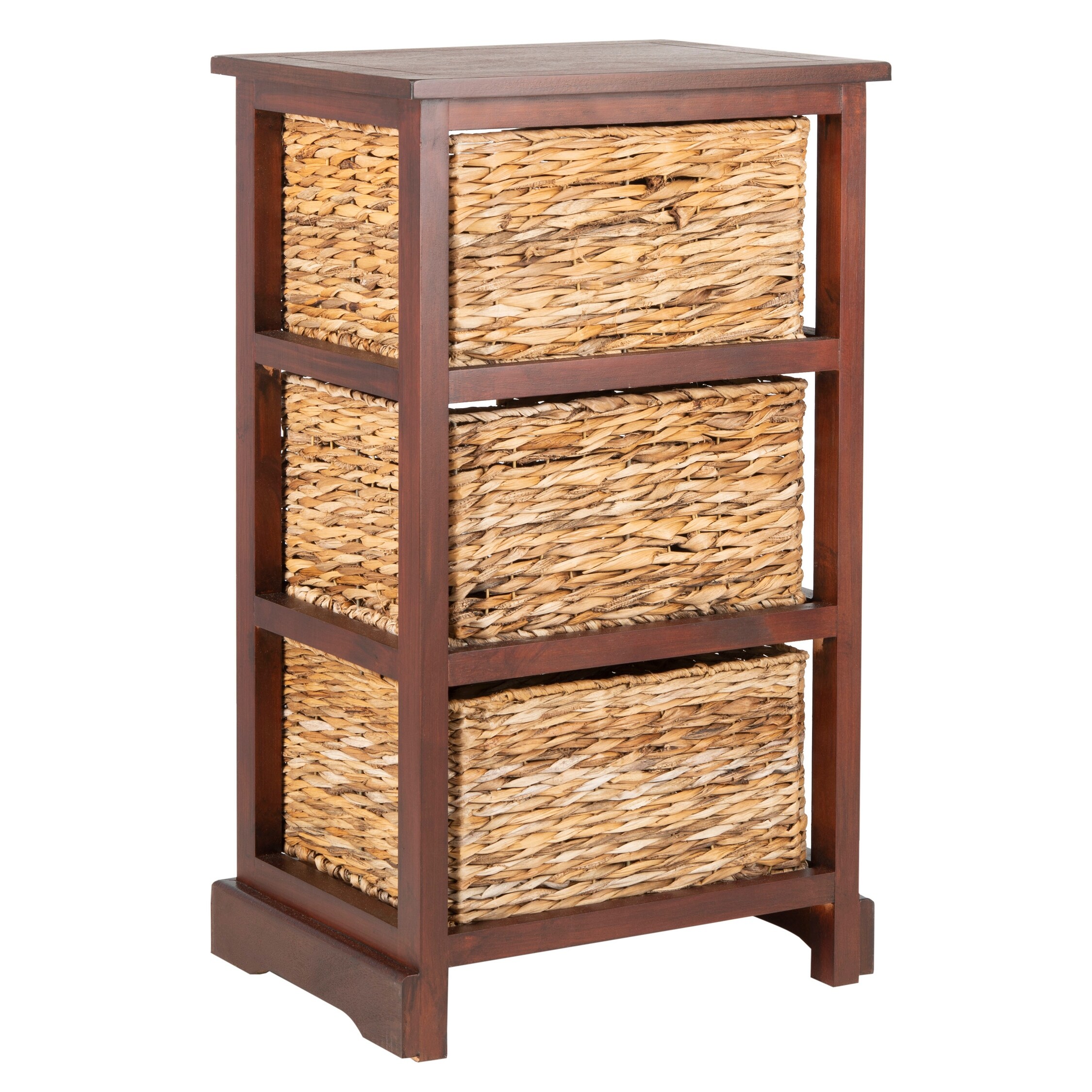 SAFAVIEH Halle Cherry 3 Wicker Basket Storage Unit 17.3