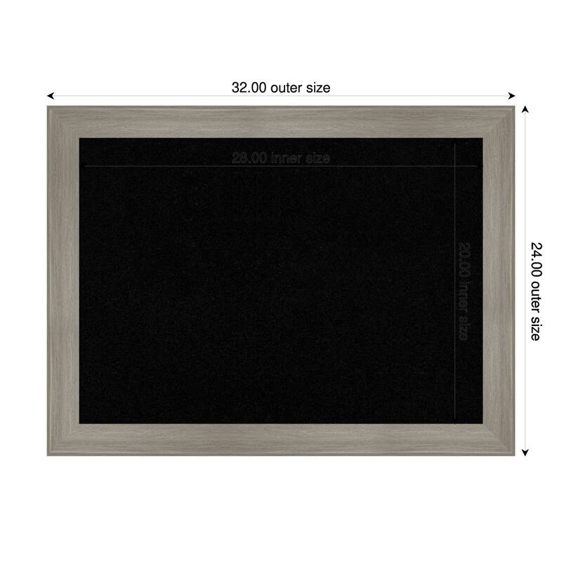 Grand Greywash Narrow Framed Cork Board - Bulletin Board, Organization Board, Pin Board - Black - 32 x 24 in