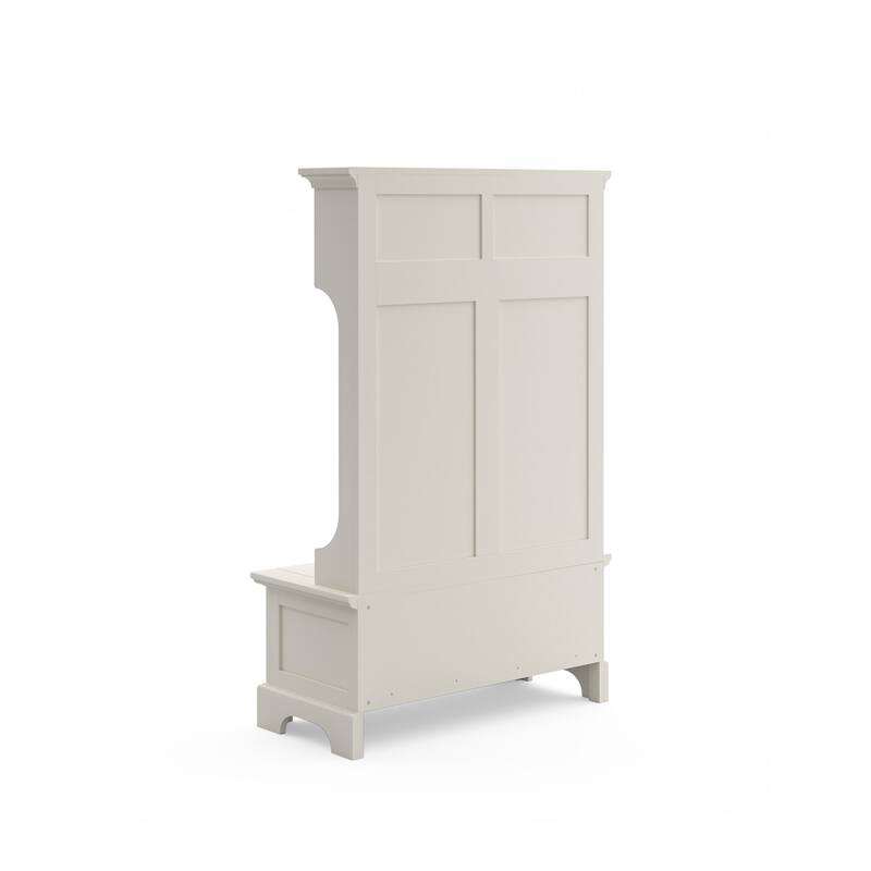 Homestyles Naples Off-White Wood Hall Tree - 40" x 19" x 64"