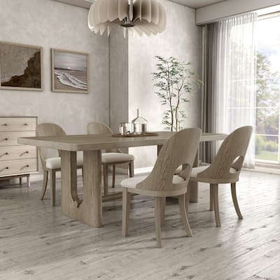 Furniture of America Piez Modern 5-Piece Solid Wood 80-inch Dining Set