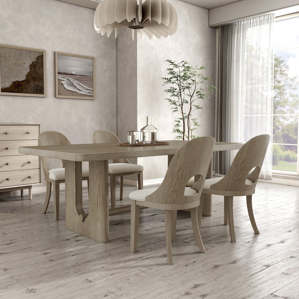 Furniture of America Piez Modern 5-Piece Solid Wood 80-inch Dining Set