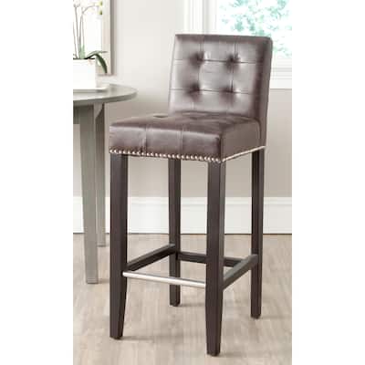 SAFAVIEH Thompson Antique Brown Bar Stool 30-inch - 16.7" x 20.1" x 40.6"