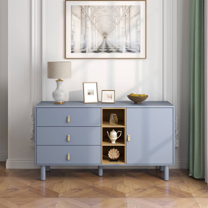 Storage Cabinet with Doors and Drawers