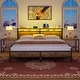 preview thumbnail 39 of 94, Farmhouse Wood Platform Bed Frame with Charged Station and LED Lights
