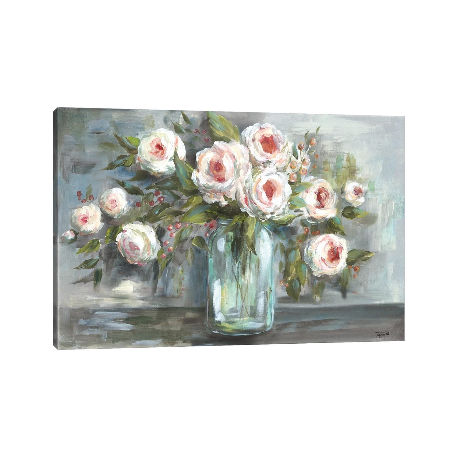 iCanvas "Pink Blooms Still Life Landscape" by Tre Sorelle Studios Canvas Print