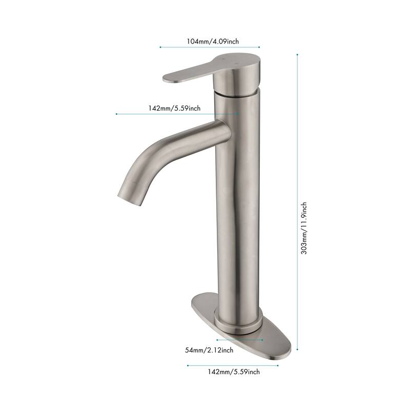 Modern Single Handle Bathroom Sink Faucet with Controls for Water Flow Speed and Temperature, Easy Clean