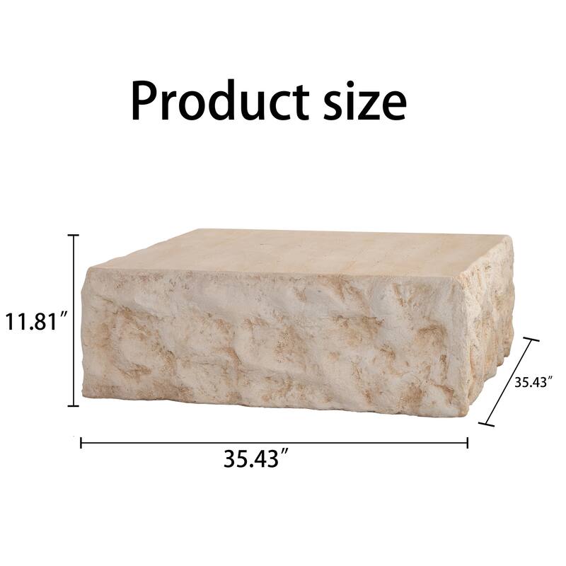 MgO Mid-Century Round Centre Coffee Table Vintage Faux Stone Sofa Pre-Modern Coffee Tables Beige Coffee Table