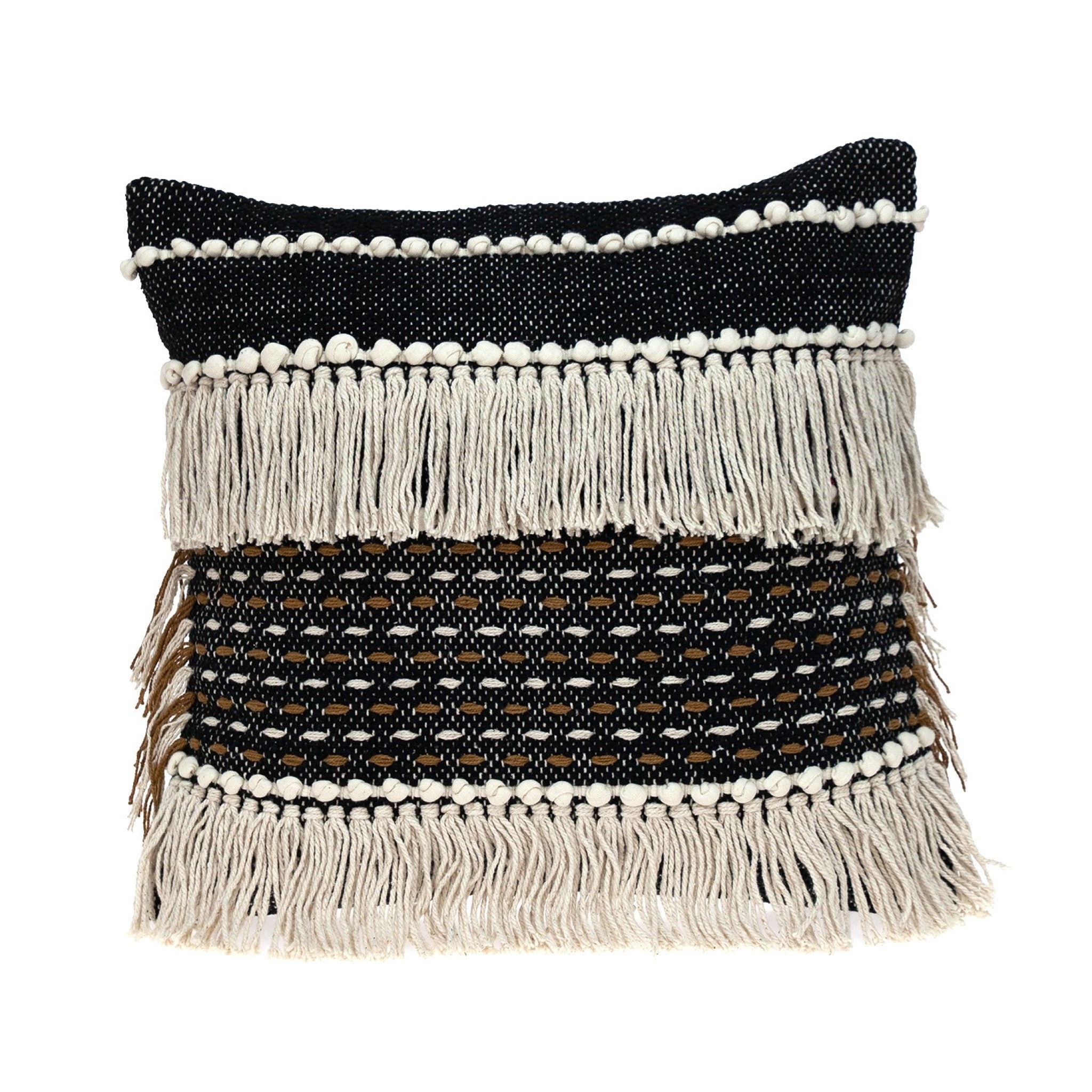 Black and white textured throw pillows on sale