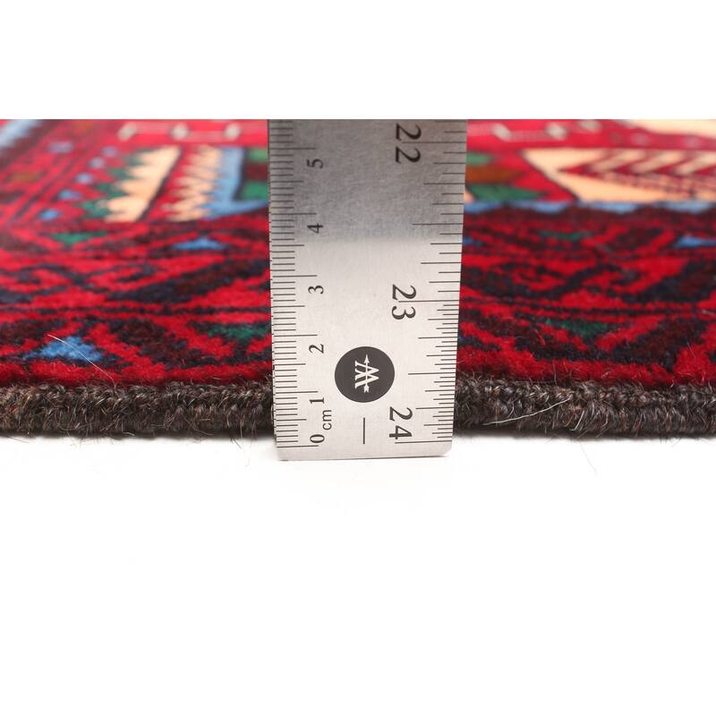 ECARPETGALLERY Hand-knotted Teimani Red Wool Rug - 2'9 x 4'8