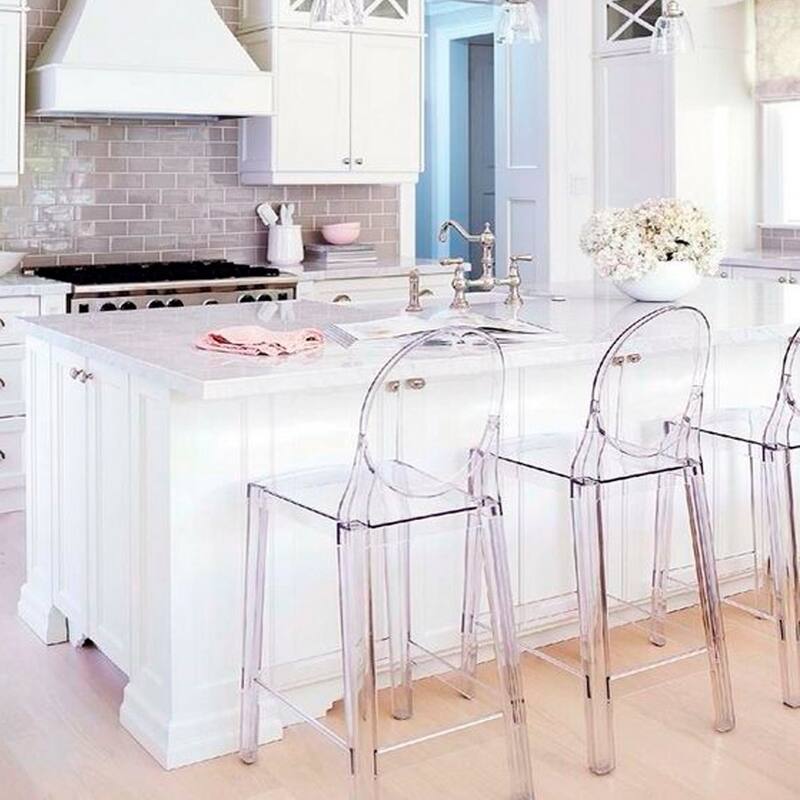 Modern Transparent Ghost Stool /Back 26" special Deal (Set of 3)