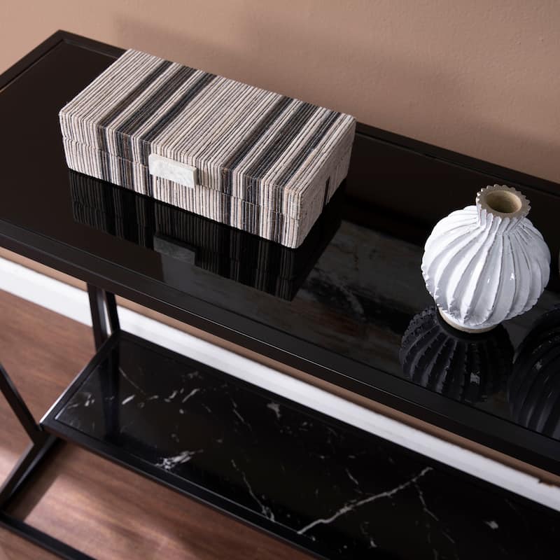 Argall Long Glass-Top Console Table