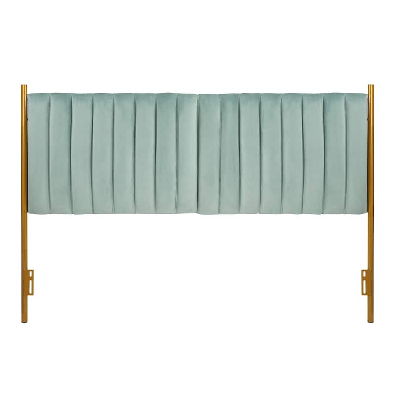 Silver Orchid Flohr Velvet Upholstered King Headboard