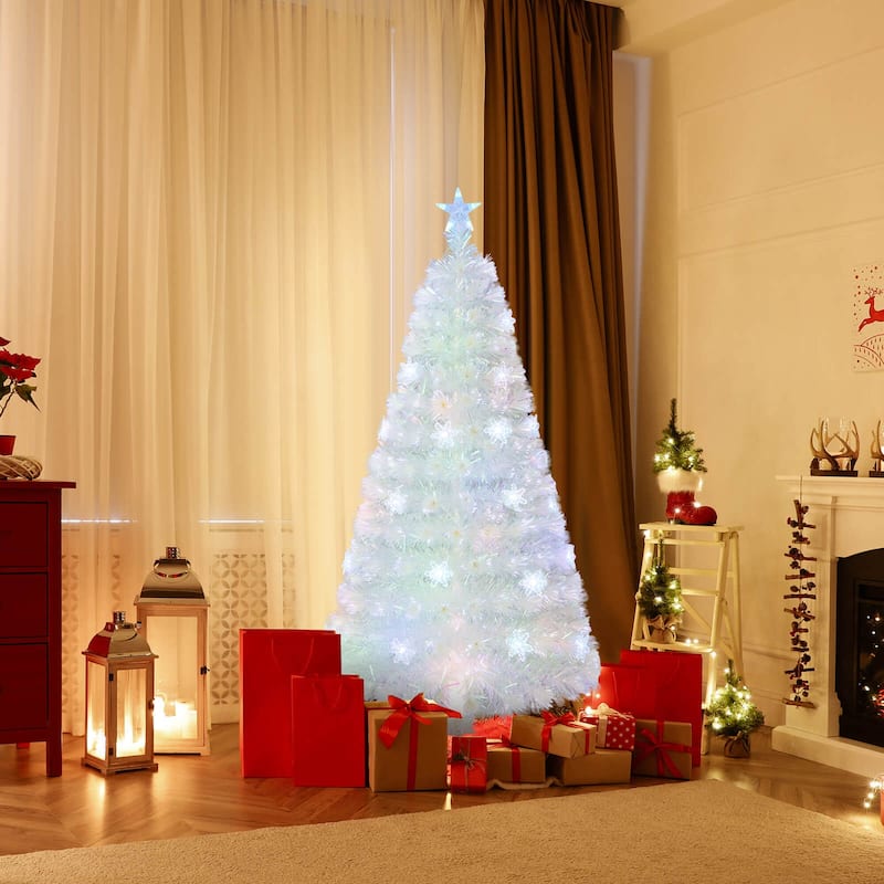 Costway 5/6/7 FT Artificial Xmas Tree with 170/230/270 PET Branch Tips