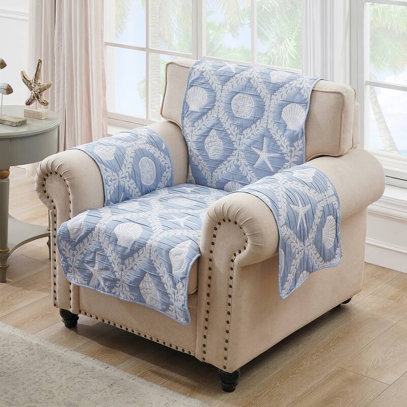 Greenland Home Fashions Laguna Pet-Friendly Coastal Slipcover - Furniture Protector - Arm Chair