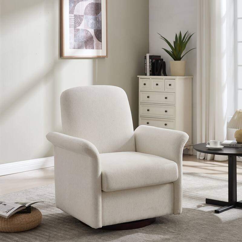 Modern Barrel Armchair with Wood Base