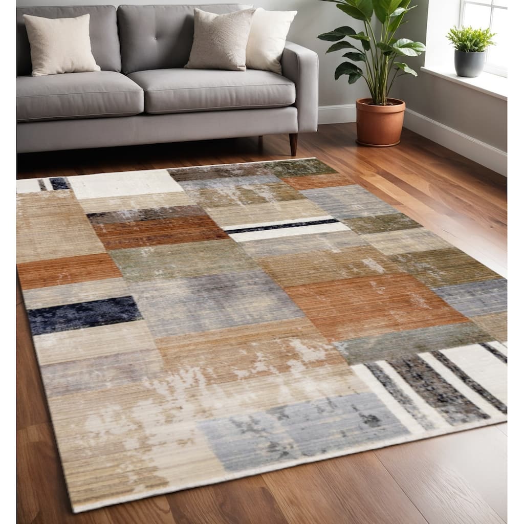 HomeRoots Geometric Modern Rectangle Area Rug - 5' X 8'