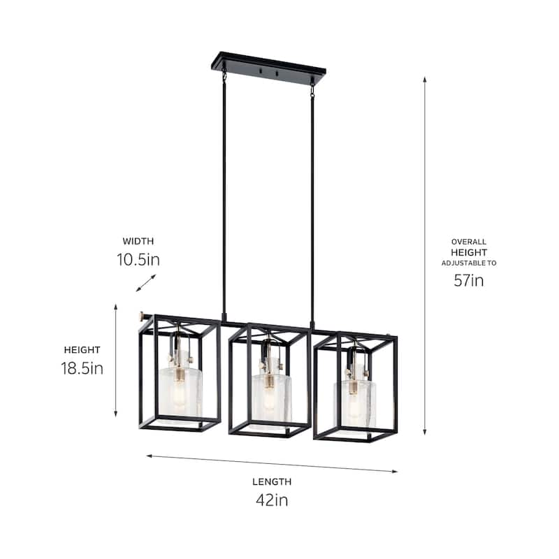 Kichler Lighting Kitner 3-Light Chandelier Polished Nickel