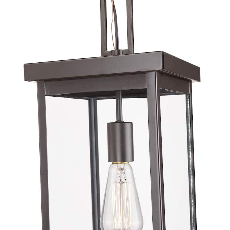 Millennium Lighting Barkeley 1 Light Outdoor Hanging Lantern in Powder Coated Black with ClearGlass Shades