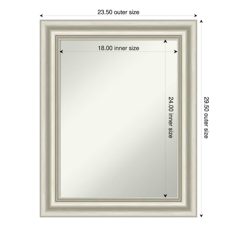 Sophia Non-Beveled Framed Wall Mirror - 24 x 30 in - Sophia Silver