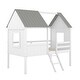 preview thumbnail 6 of 7, Gray+White Twin Playhouse Loft Bed