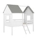 preview thumbnail 6 of 26, Stylish & Playfun Design Low Loft Bed with Roof, Ladder, Guardrail and Windows, Twin Size