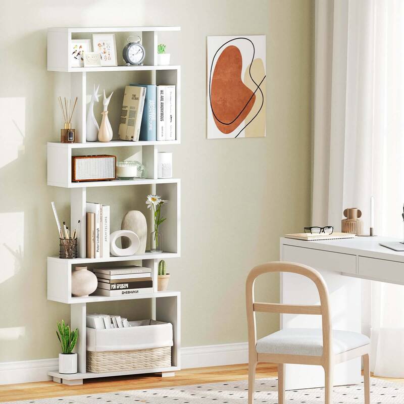 Costway 2 PCS Bookcase 6-Tier Bookshelf with Anti-Tipping Kit - See Details