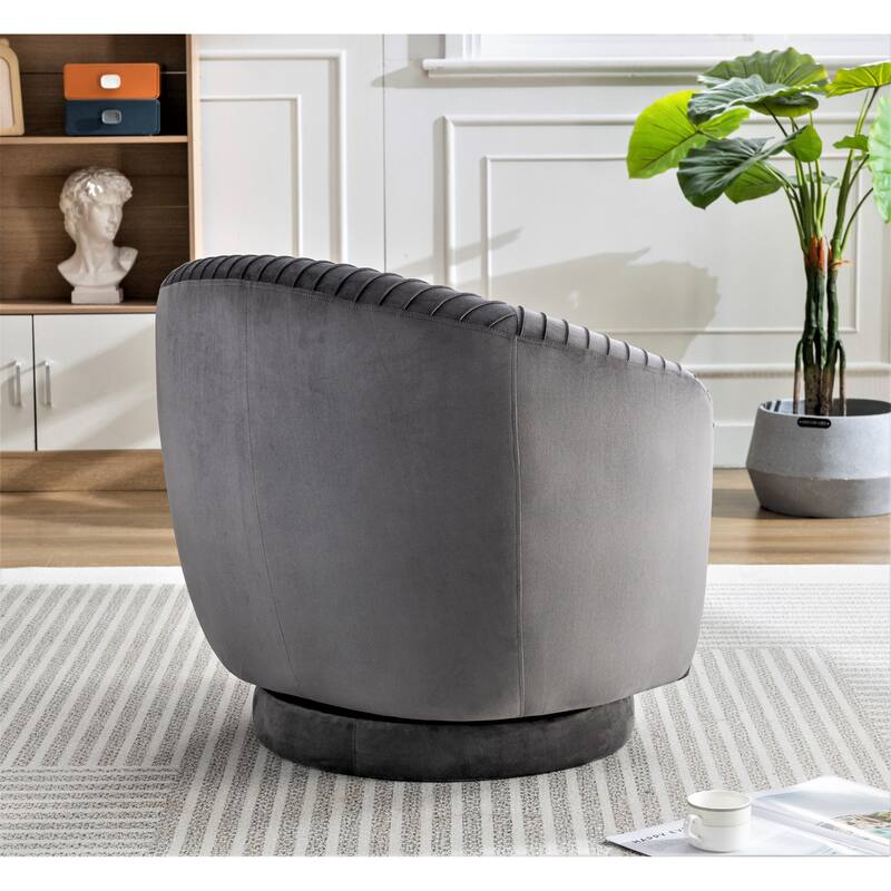 Small Milvo Velvet Swivel Barrel Chair