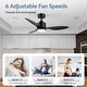 preview thumbnail 101 of 127, 52"/42" Black/Gold LED Ceiling Fan with Lights Remote(3-Blade)