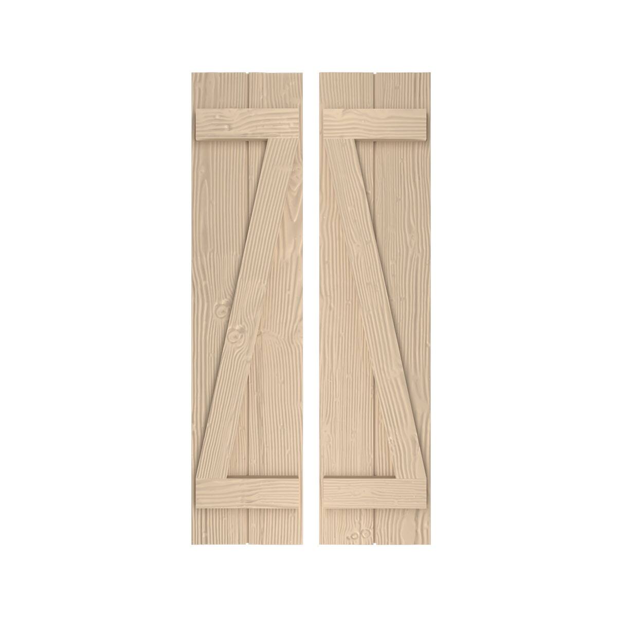 Rustic Two Board Joined BoardnBatten Faux Wood Shutters w/ZBoard