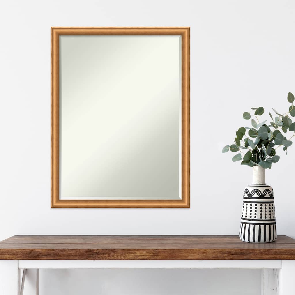 Salon Scoop Half-Inch-Bevel Wood Framed Wall Mirror - Glass Size 18x24