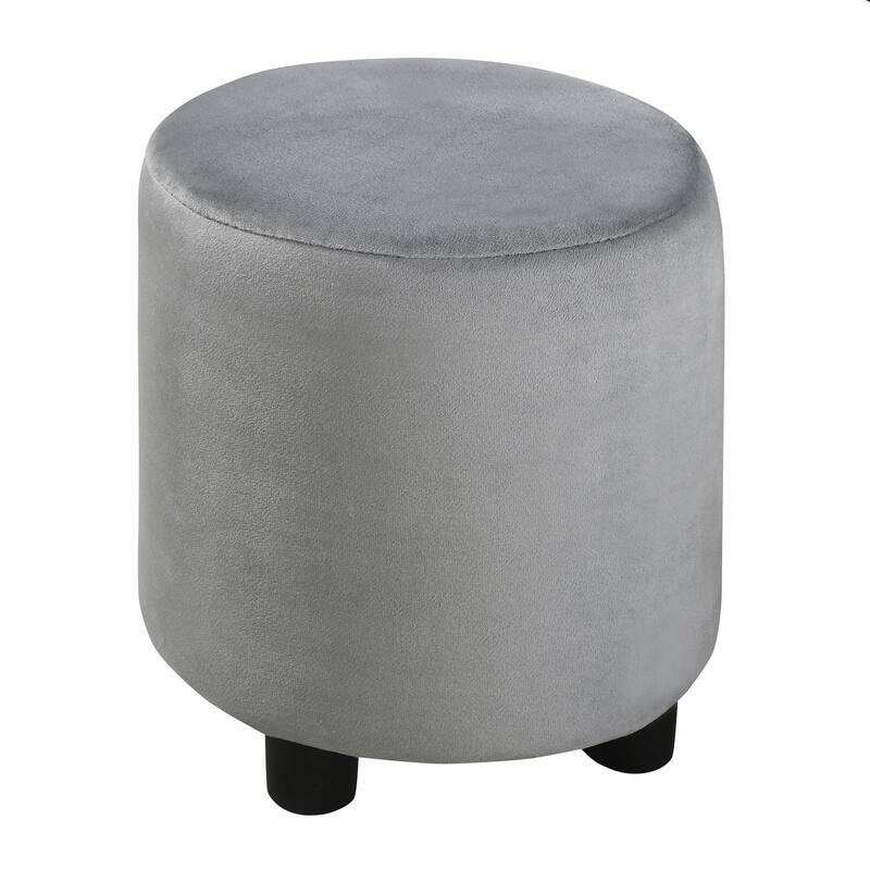 Full Size Upholstered Platform Bed with Bedside Desk and Stool, Velvet, Gray