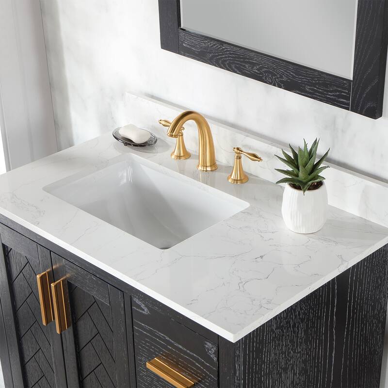 Altair Gazsi Bathroom Vanity with Composite Stone Countertop without Mirror