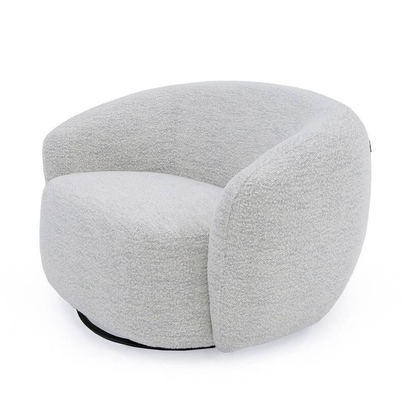Modrest Omaha Modern Swivel Off White Fabric Chair